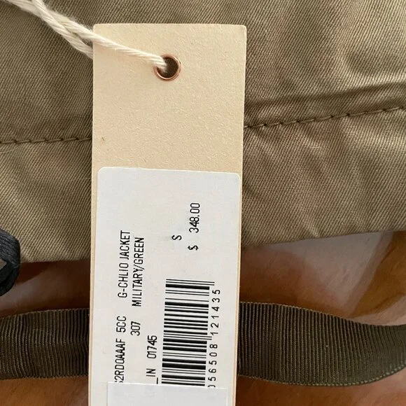 Diesel Jacket G-CHLIO Military Green Embellished Shoulder Size S NWT - Picture 5 of 7